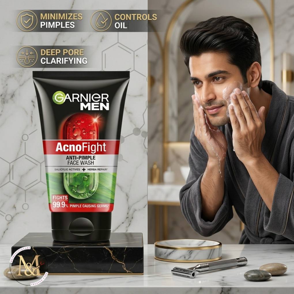 Garnier Men Acno Fight Anti Pimple Face Wash with Salicylic Active & Herba Repair 100gm (Official)