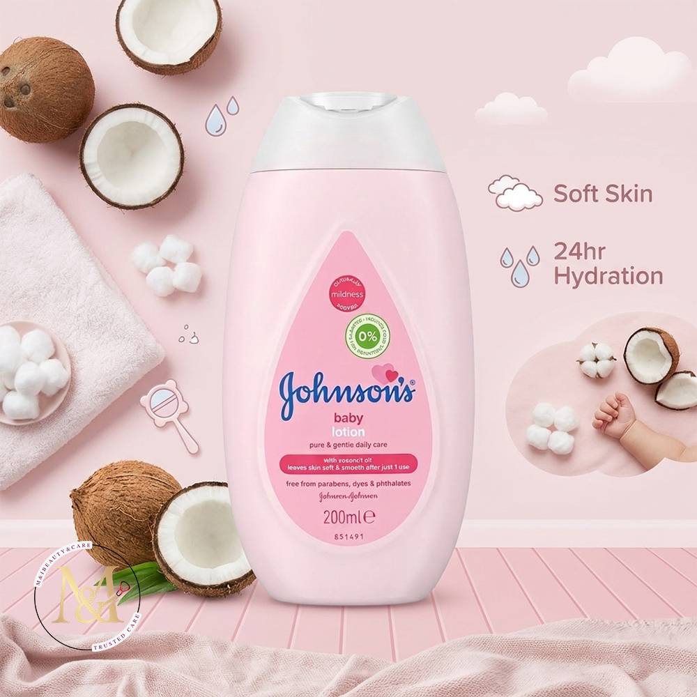 Johnson's Moisturizing Pink Baby Lotion for Baby Soft Skin with Coconut Oil - 200ml